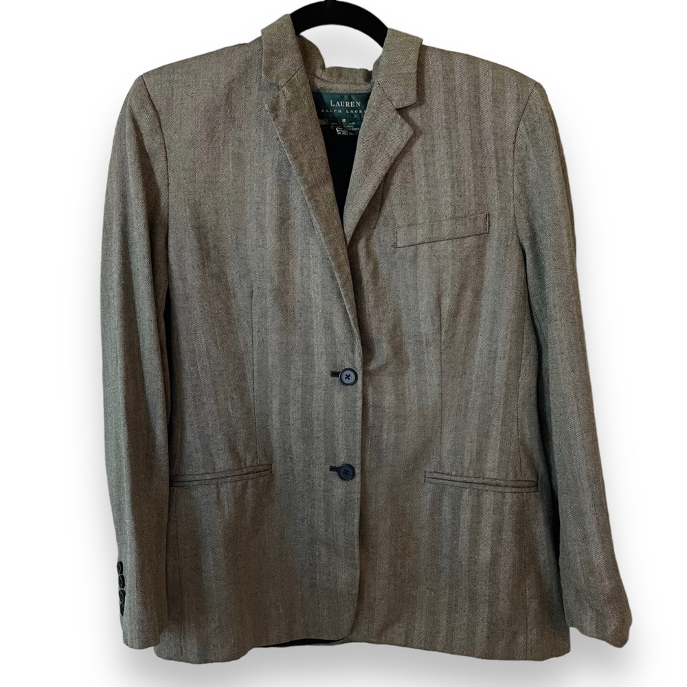 Lauren Ralph Lauren Jacket Blazer Silk Wool Nylon Mix Ladies 8